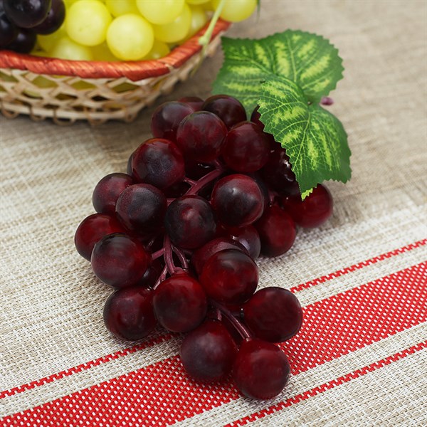 Искусственный виноград (46 ягод, матовый, цвет темный) - фото 314819117